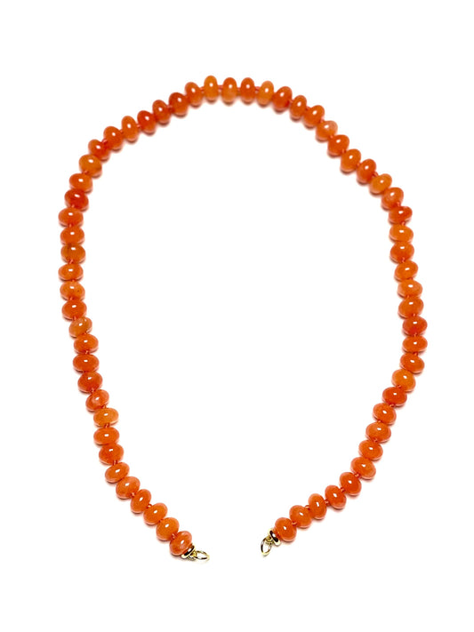 6x4mm Orange Jade Rondelle Necklace