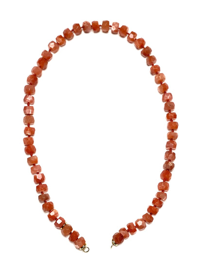 10mm Sunstone Faceted Rondelle Necklace