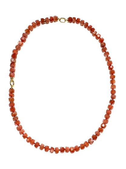 10mm Sunstone Faceted Rondelle Necklace