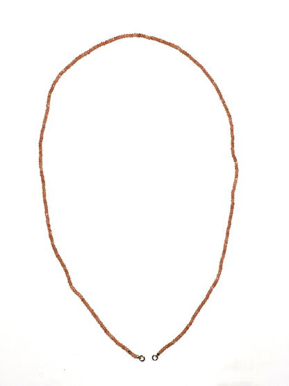 3.5mm Peach Moonstone faceted Rondelle Necklace