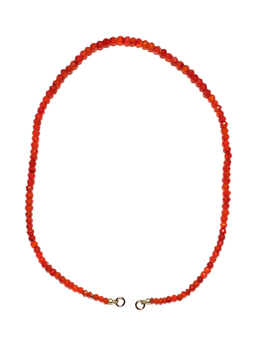 4mm Faceted Carnelian Necklace