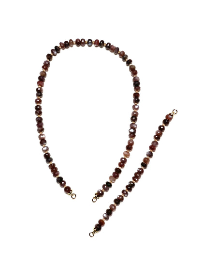 8-9mm Faceted Chocolate Moonstone Necklace