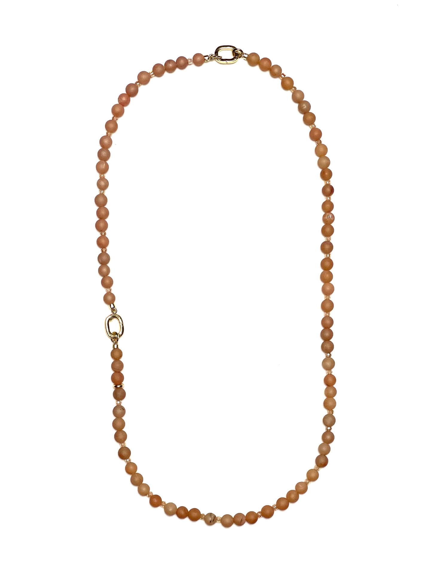 6mm Matte Champagne Druzy Necklace