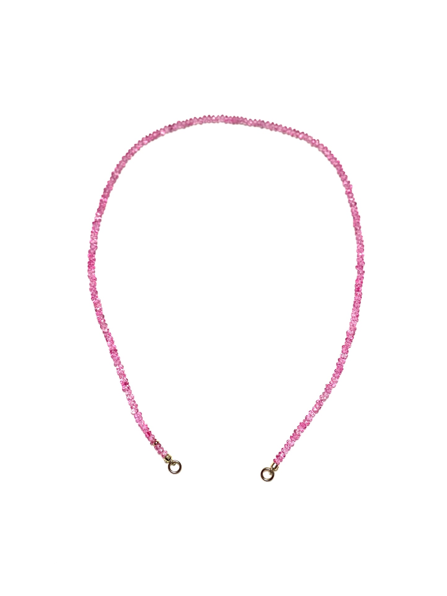 3mm Faceted Pink Topaz Rondelle Necklace