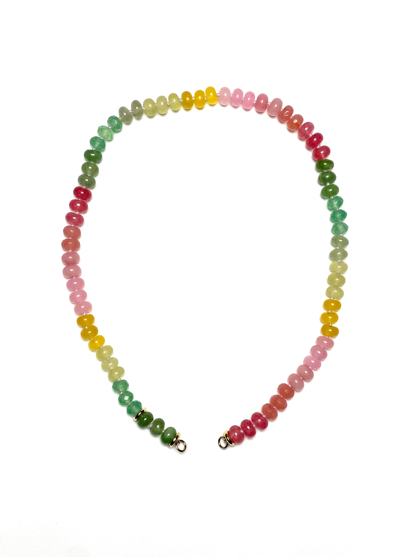 8x5mm Pastel Rainbow Jade Necklace - 17.25"