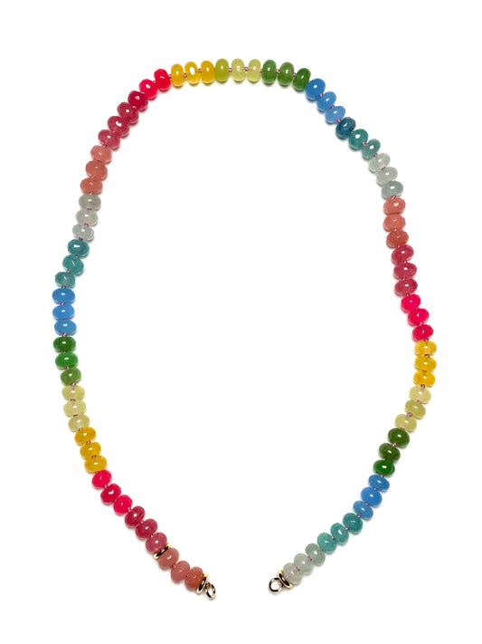 8x5mm Repeating Rainbow Jade Necklace - 20"