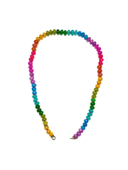 8x5mm Bright Rainbow Jade Necklace