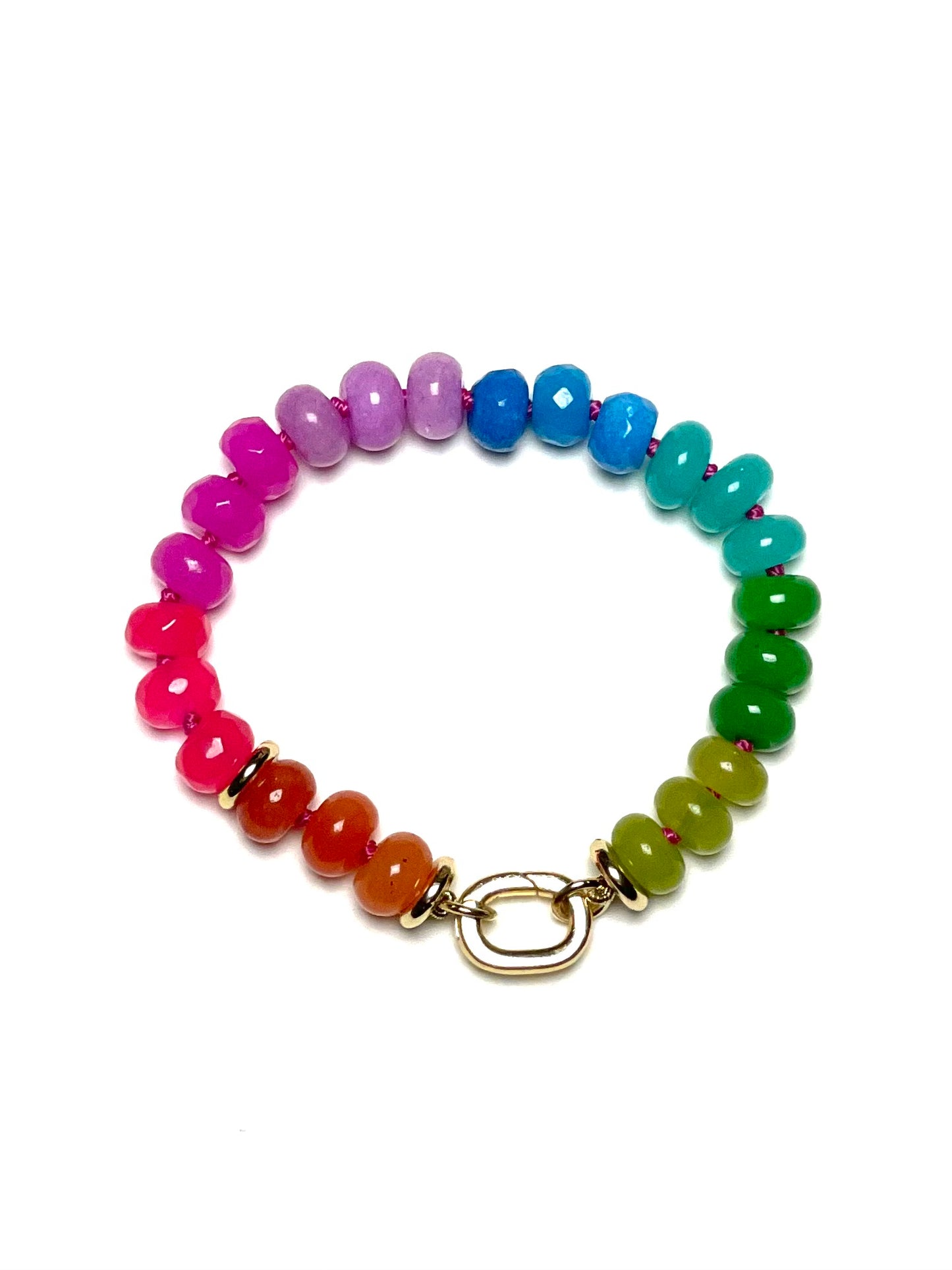 8x5mm Rainbow Jade Bracelet/Extender