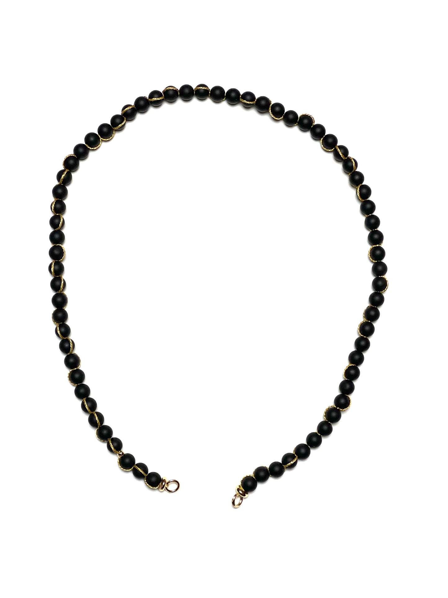 6mm Matte Black Onyx With Gold Signature Wrap Necklace