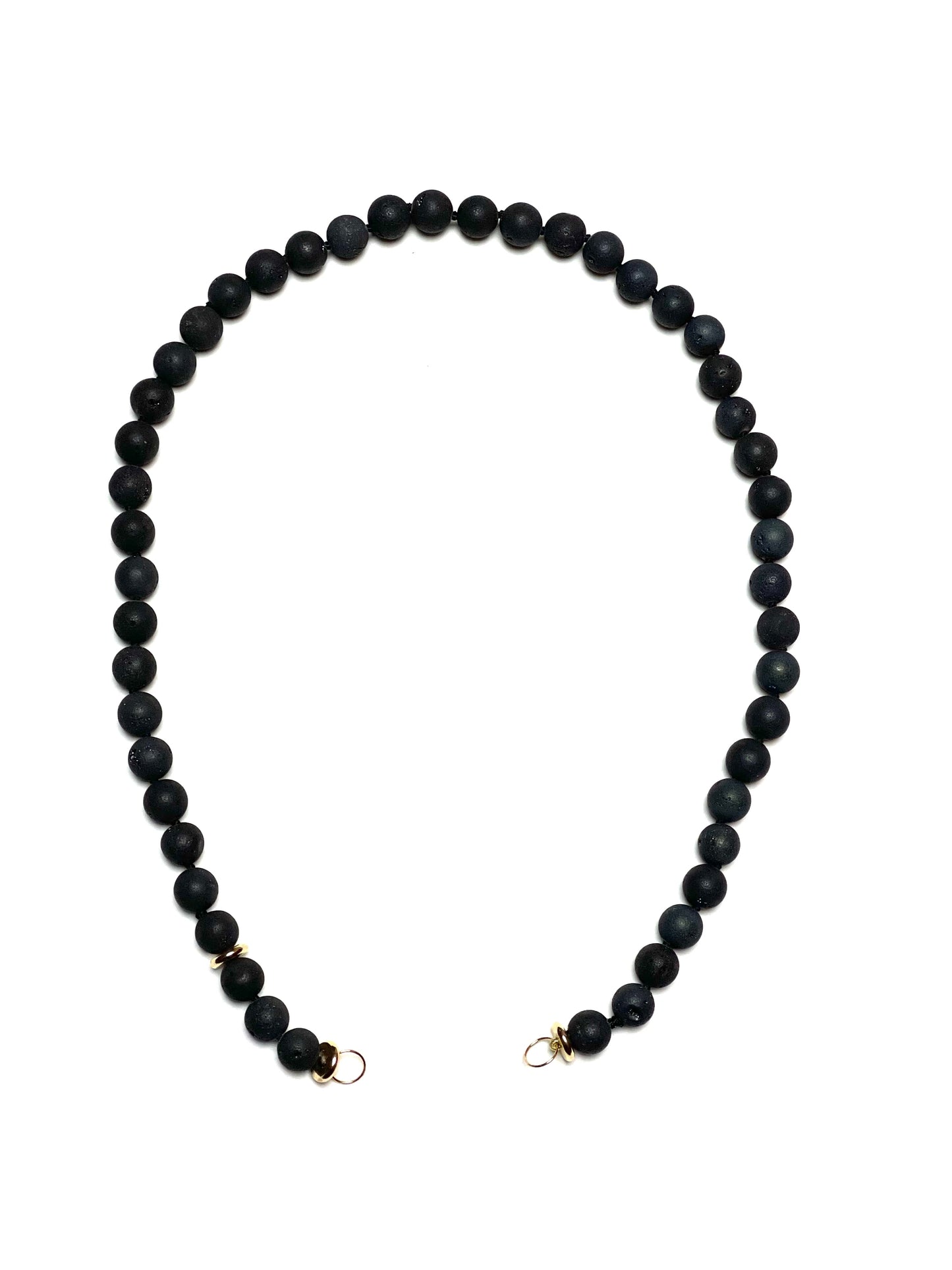 8mm Matte Dark Brown/Black Druzy Necklace