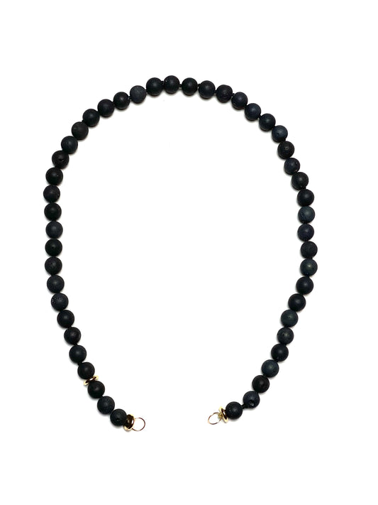 8mm Matte Dark Brown/Black Druzy Necklace