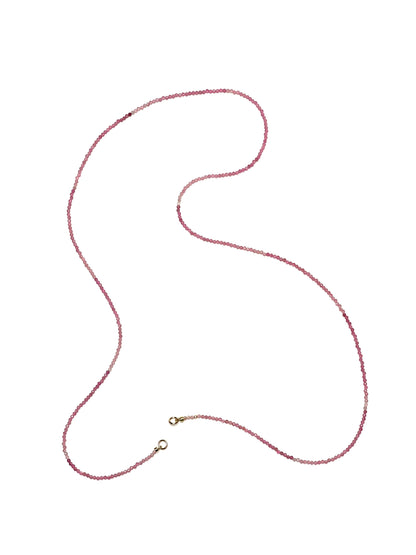 2mm Delicate Ombre Pink Tourmaline Necklace