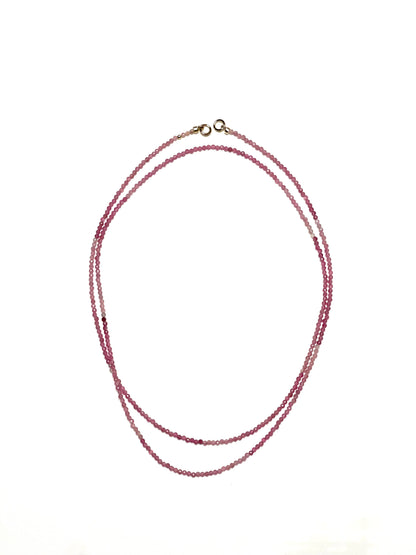 2mm Delicate Ombre Pink Tourmaline Necklace