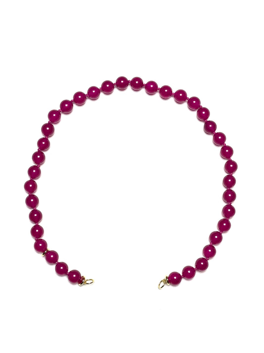 10mm Round Transparent Raspberry Jade Necklace