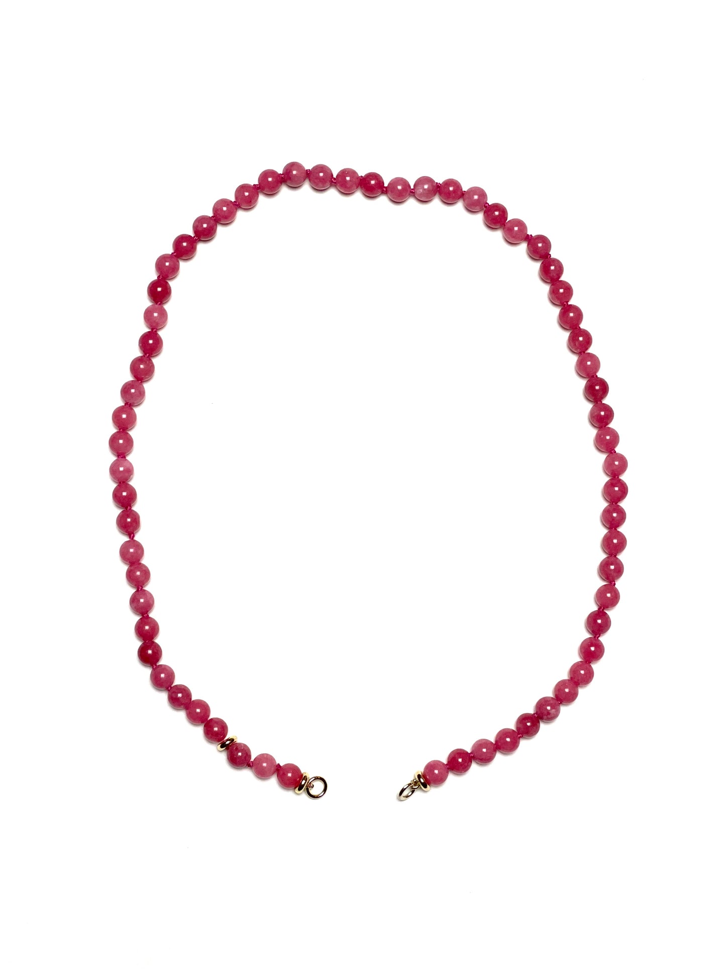 6mm Round Persian Pink Jade Necklace