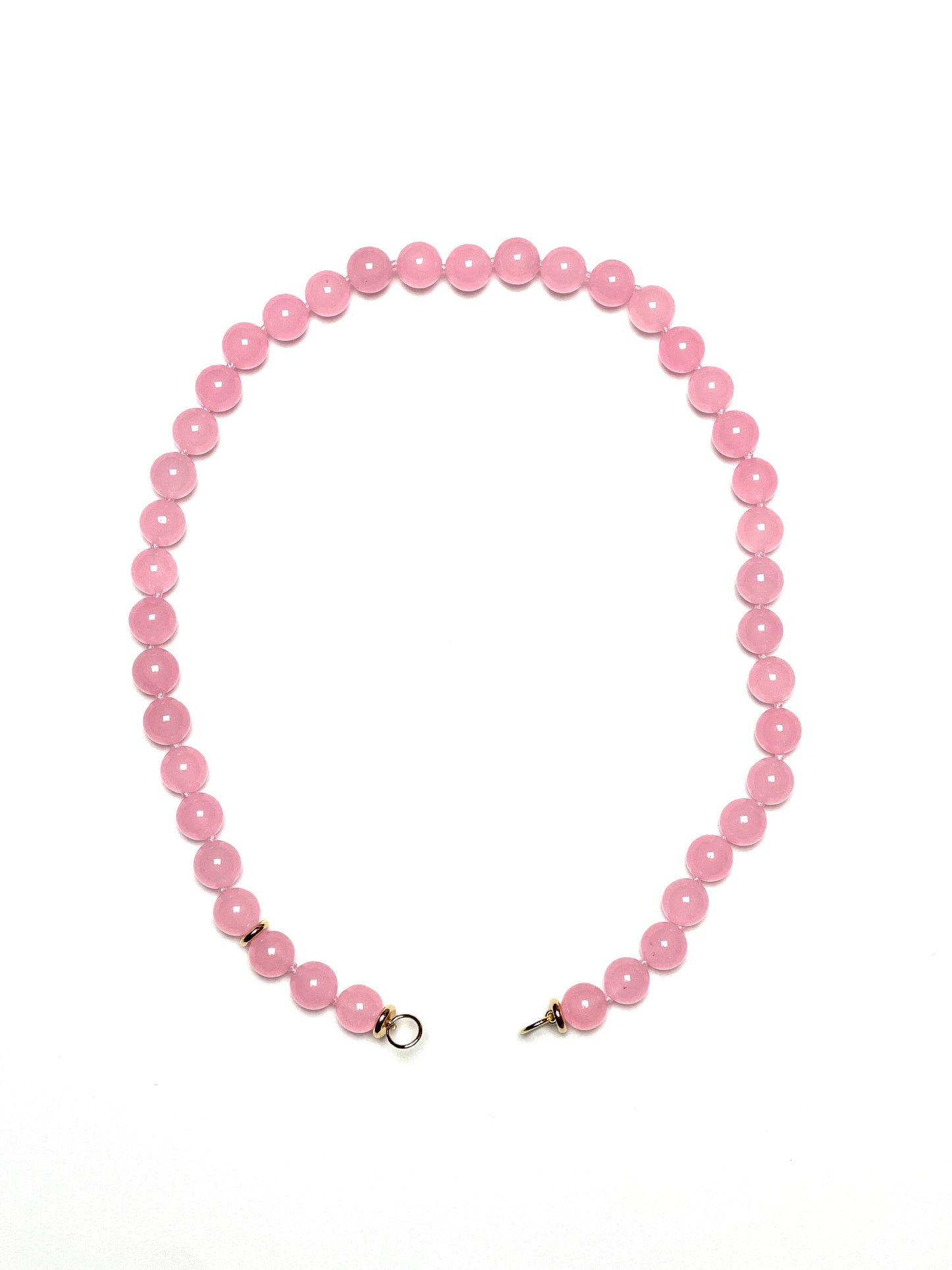 10mm Subtle And Fresh Round Pink Jade Necklace