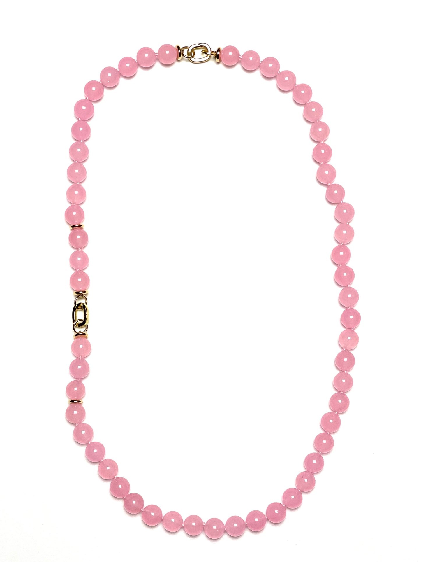 10mm Subtle And Fresh Round Pink Jade Necklace