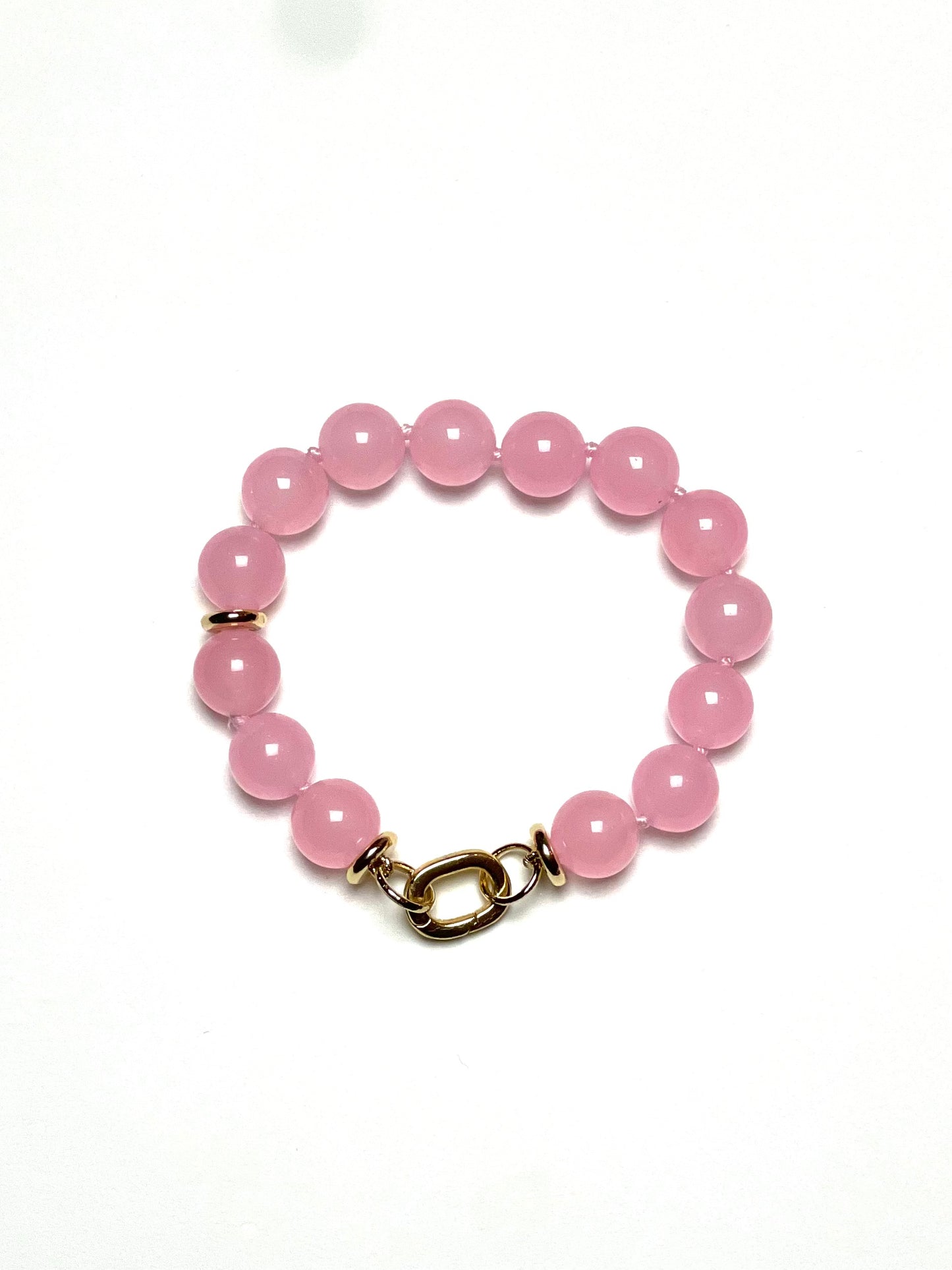 10mm Subtle and Fresh Pink Jade Bracelet