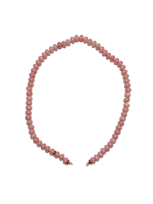 8x5mm Pale Pink Opal Rondelle Necklace