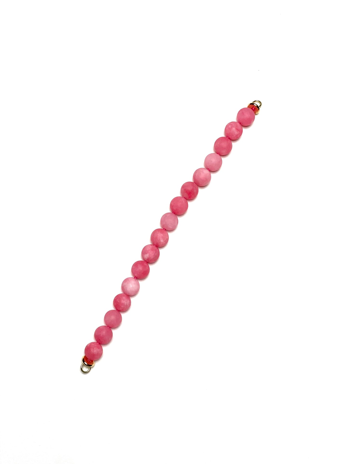 10mm Flamingo Pink Matte Round Jade Bracelet/Extender