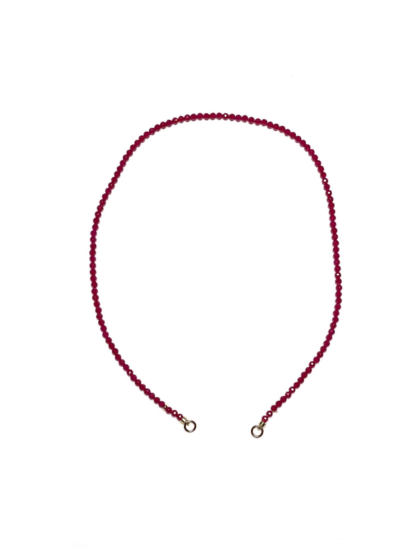 3mm Faceted Red Corundum/Ruby Necklace