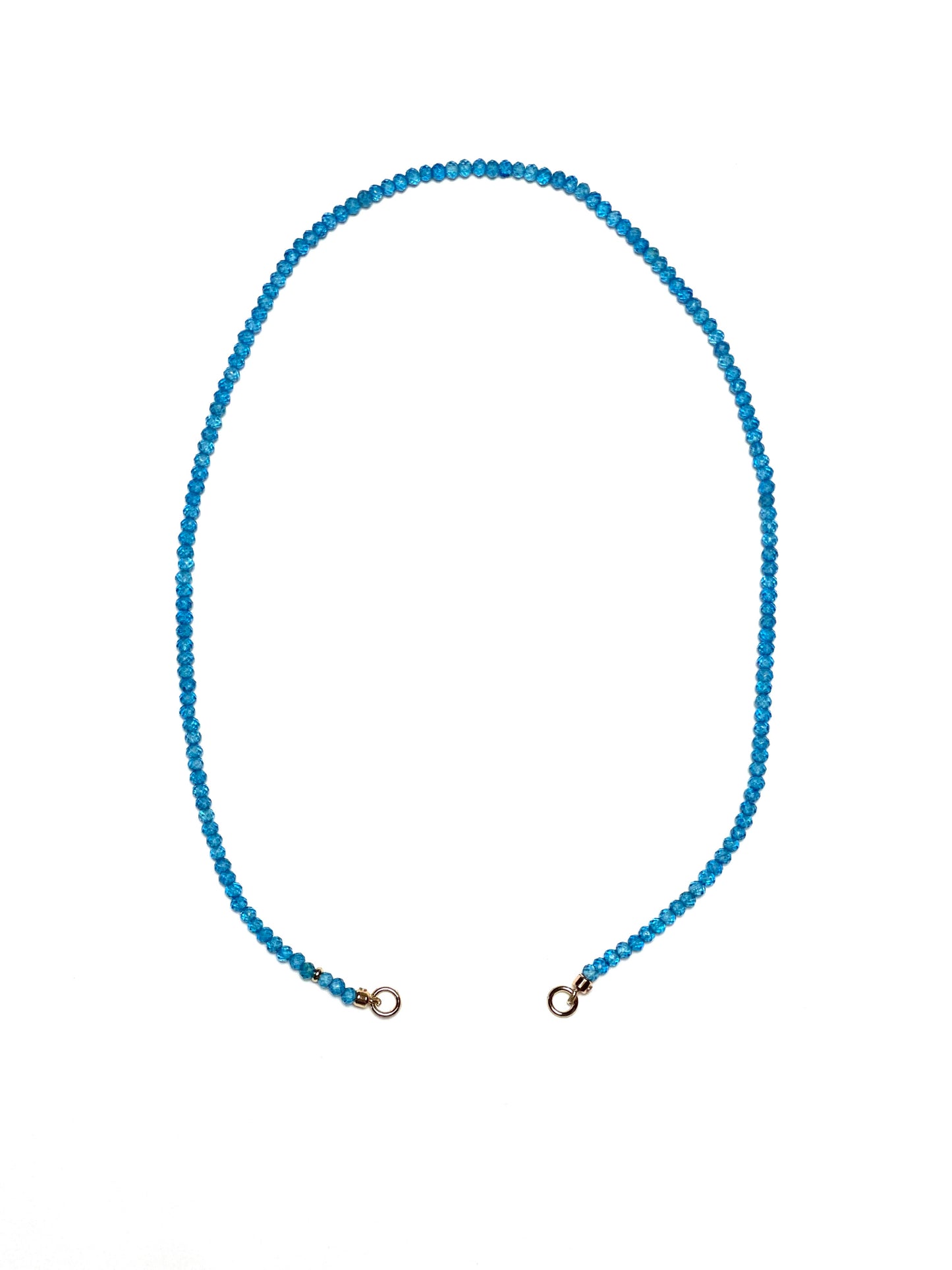 3.5mm Swiss Blue Faceted Topaz Necklace