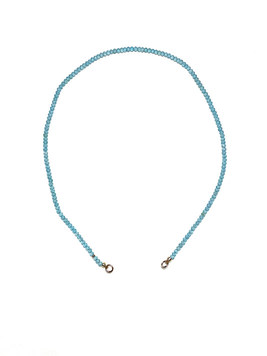 3.5mm Light Sky Blue Faceted Topaz Necklace