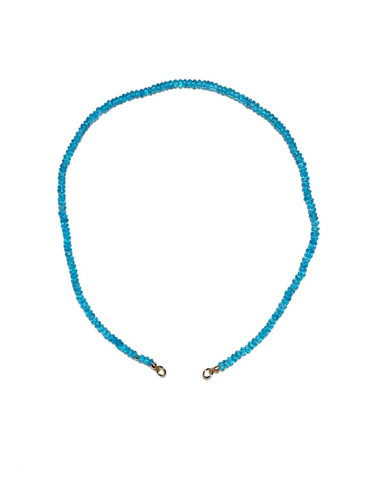 4mm Sky Blue Faceted Topaz Necklace