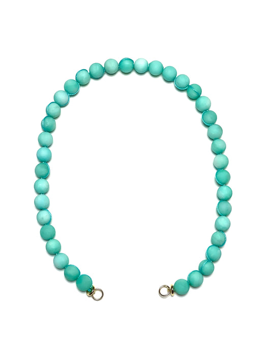 10mm Matte Turquoise Signature Hand Wrapped Turquoise Thread Necklace