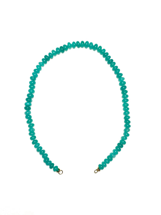 8x5mm Turquoise/Minty Green Jade Rondelle Necklace