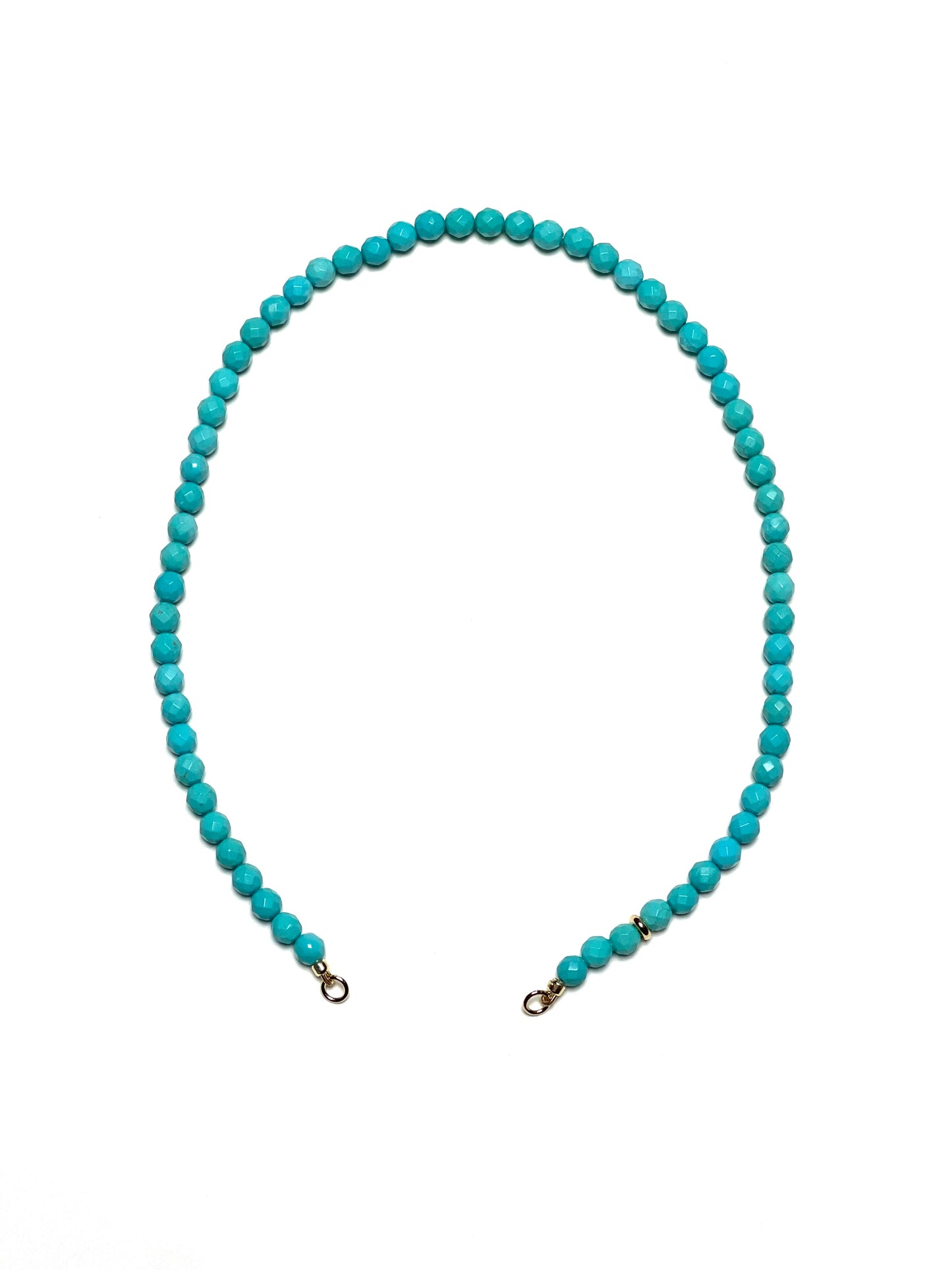 6mm Faceted Round Turquoise Magnesite Necklace