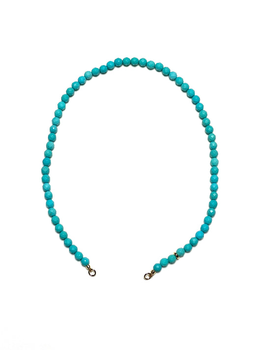 6mm Faceted Round Turquoise Magnesite Necklace