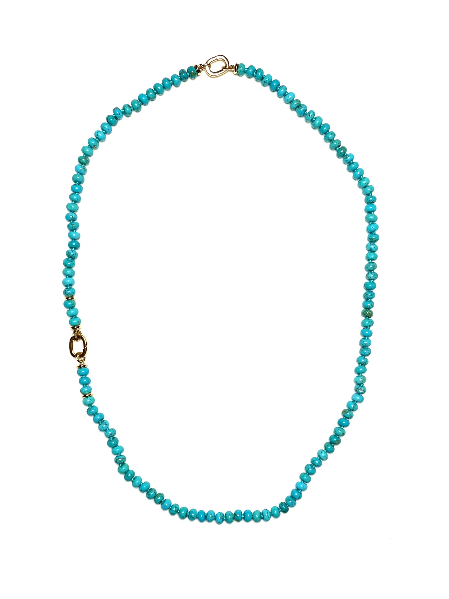 6x4mm Turquoise Rondelle Necklace