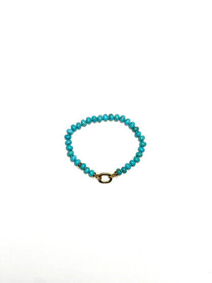 6x4mm Turquoise Rondelle Bracelet/Extender