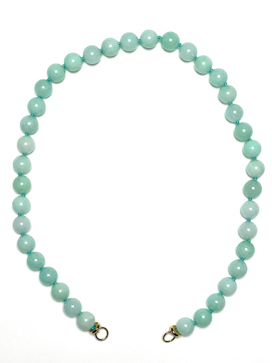 10mm Round Light Turquoise Jade Necklace