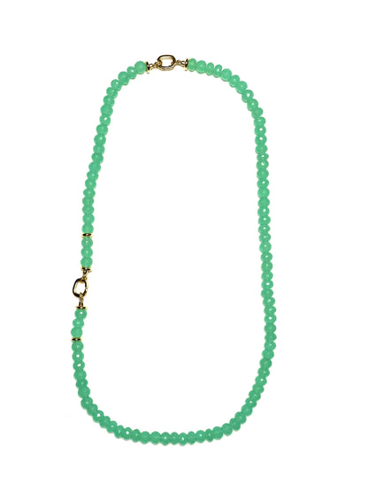 Stunning 8x5mm Green Chalcedony Necklace