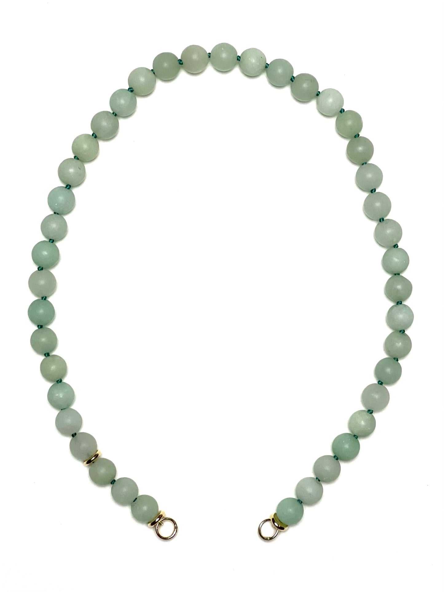 10mm Matte Light Green Round Jade Necklace