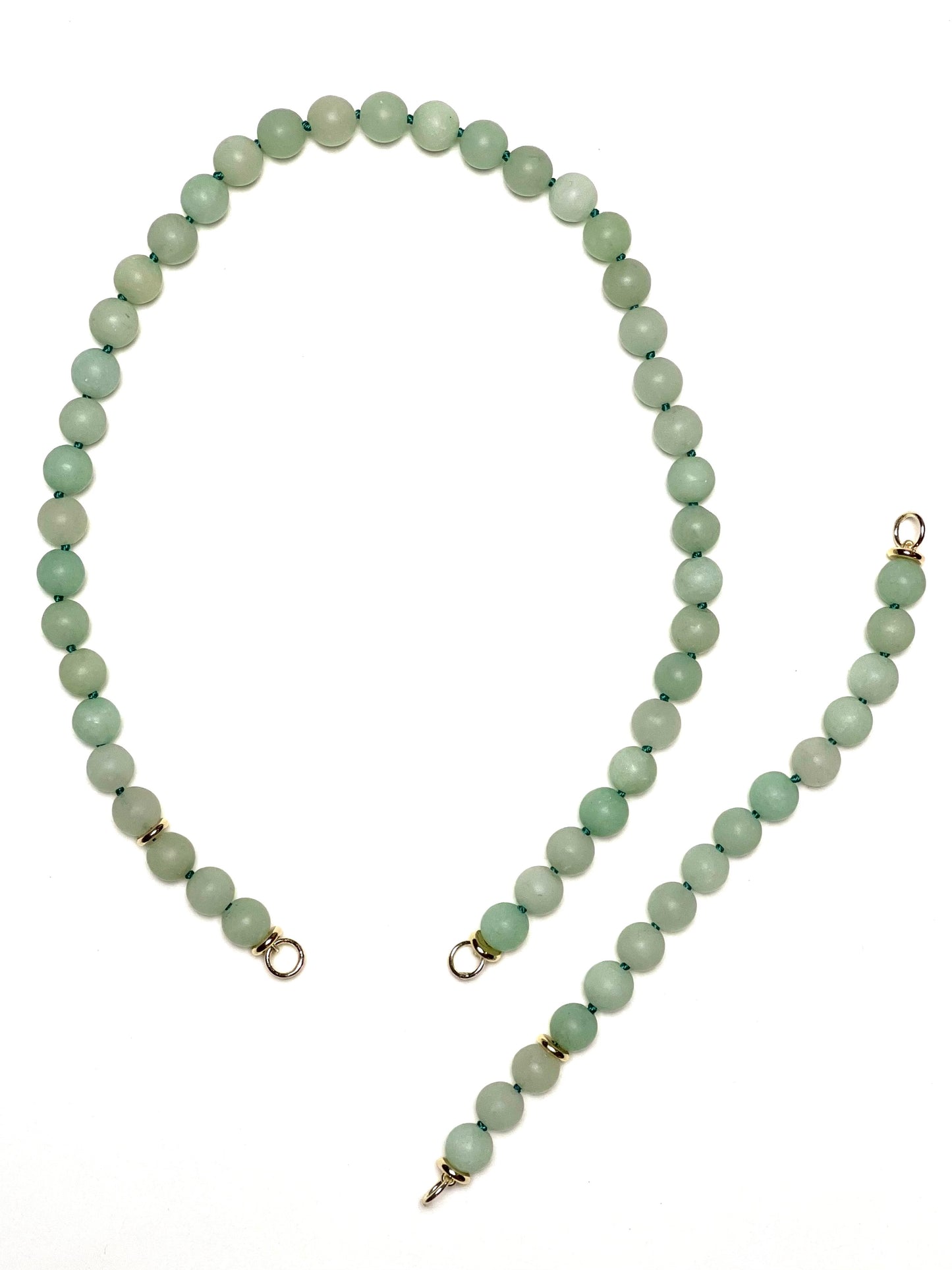 10mm Matte Light Green Round Jade Necklace