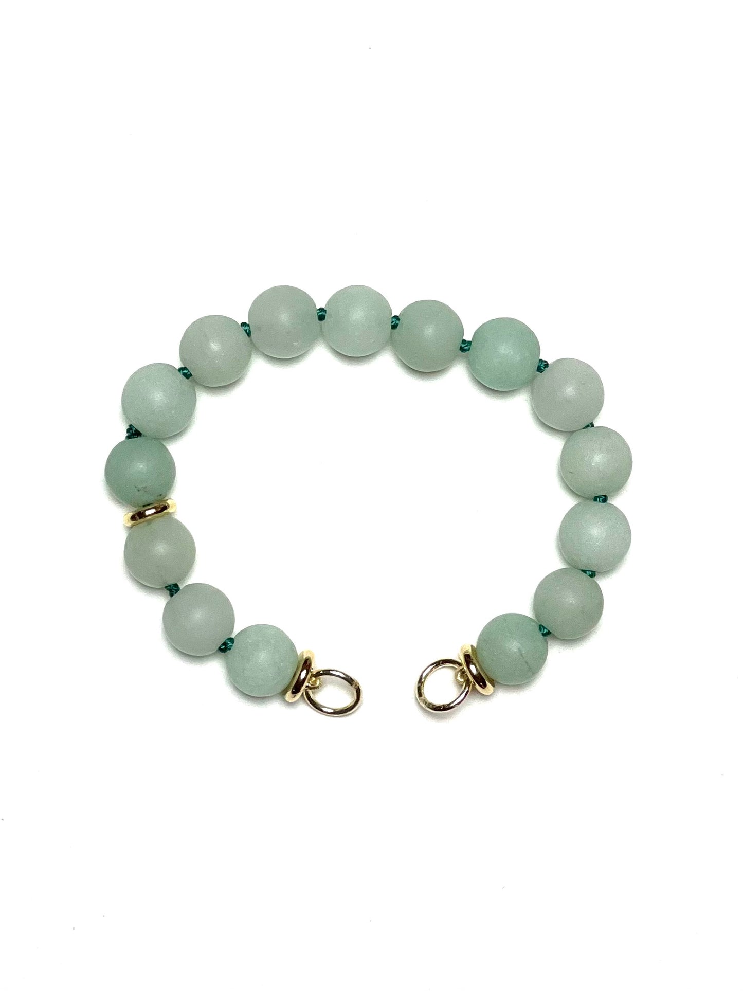 10mm Matte Light Green Round Jade Bracelet