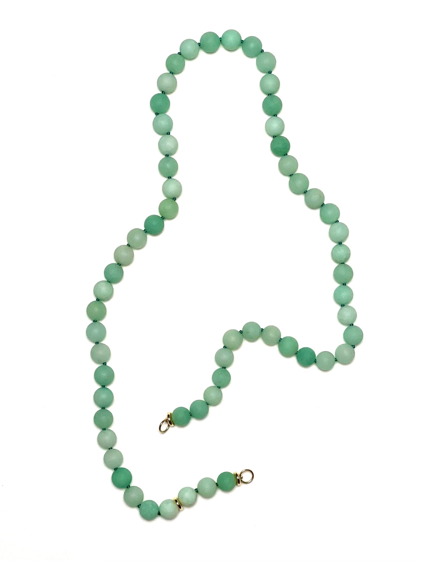 10mm Matte Light Green Round Jade Necklace