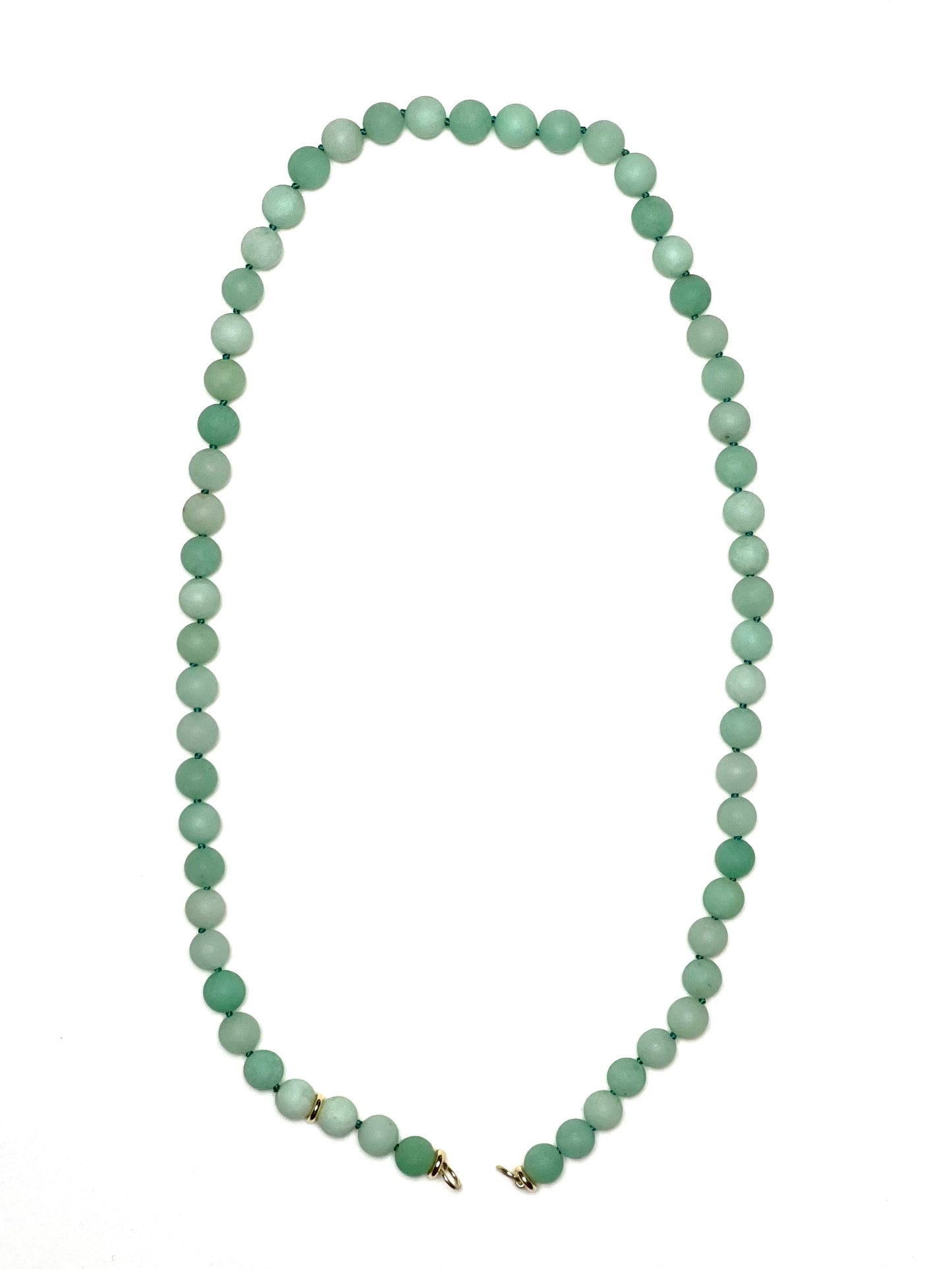 10mm Matte Light Green Round Jade Necklace