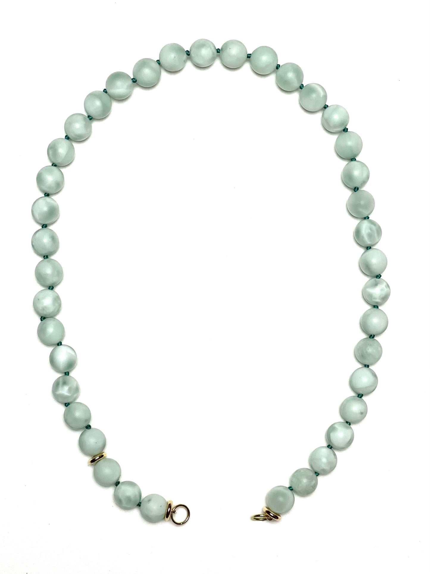 10mm Matte Green Round Angelite Necklace