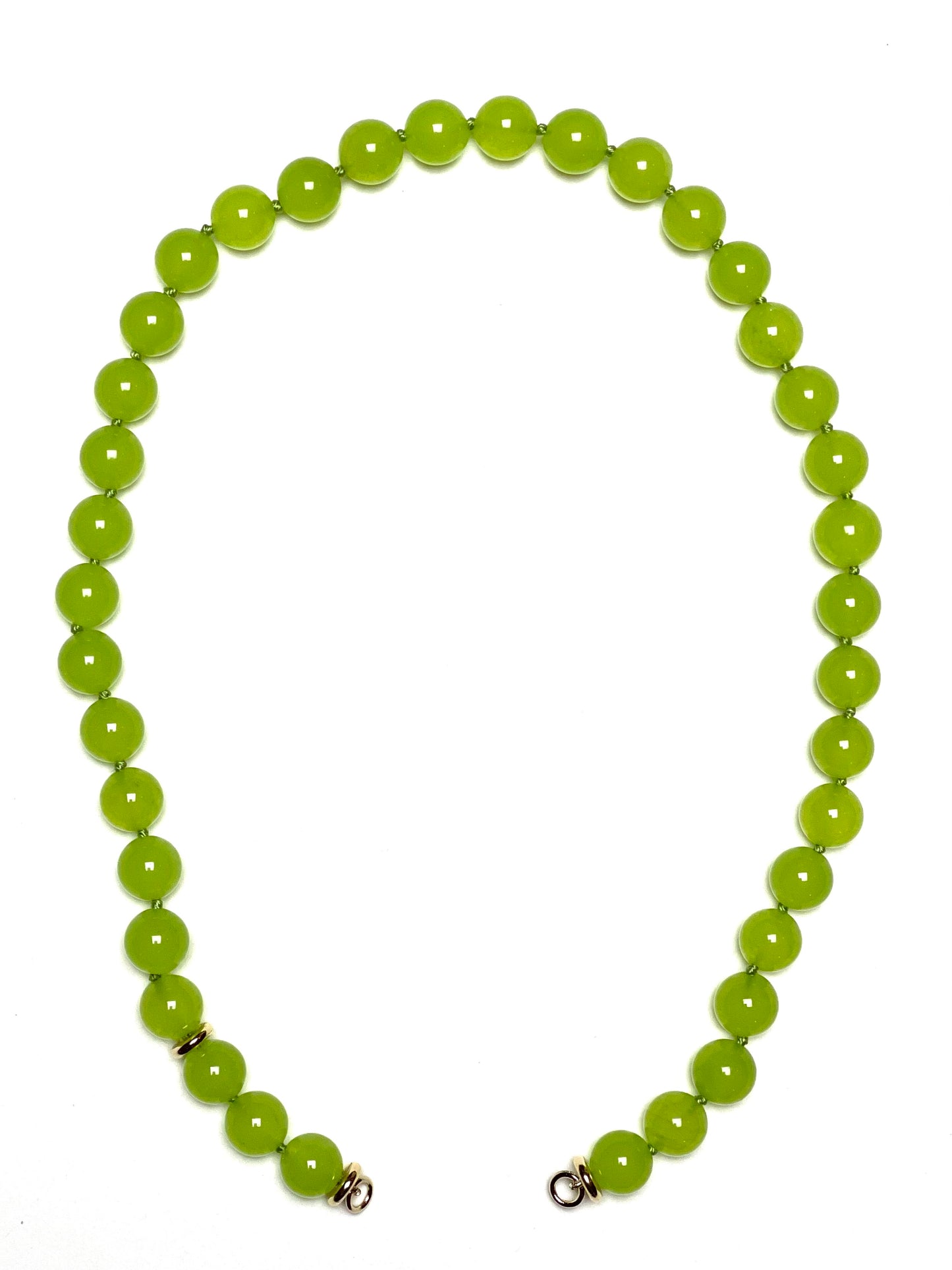 10mm Apple Green Round Jade Necklace