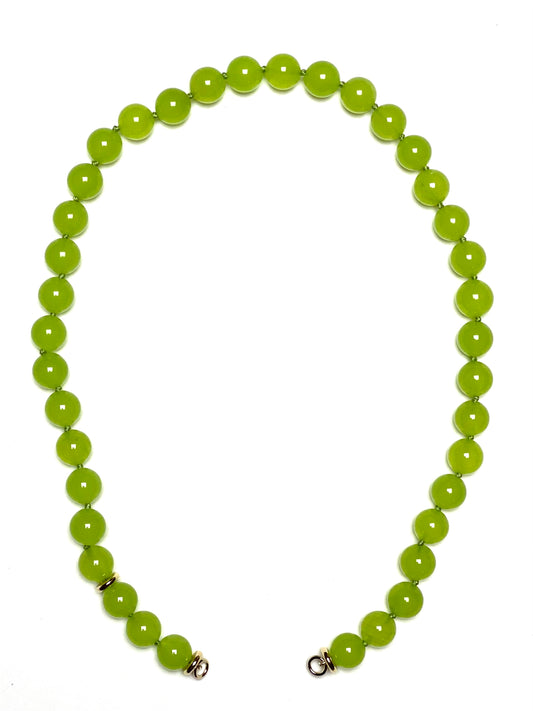 10mm Apple Green Round Jade Necklace