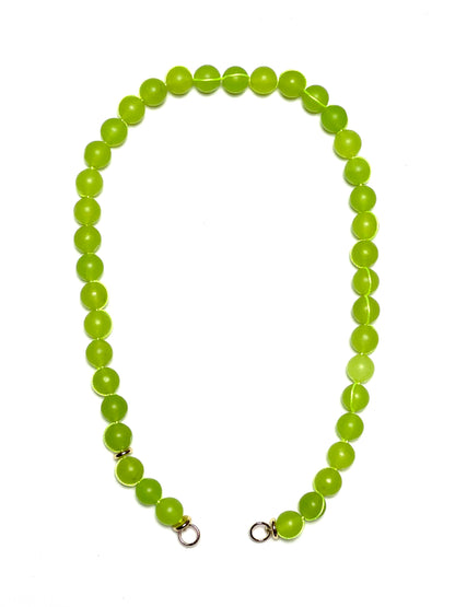 10mm Neon Matte Green Round Chalcedony Signature Wrap Necklace