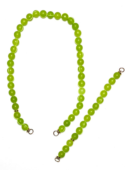 10mm Neon Matte Green Round Chalcedony Signature Wrap Necklace