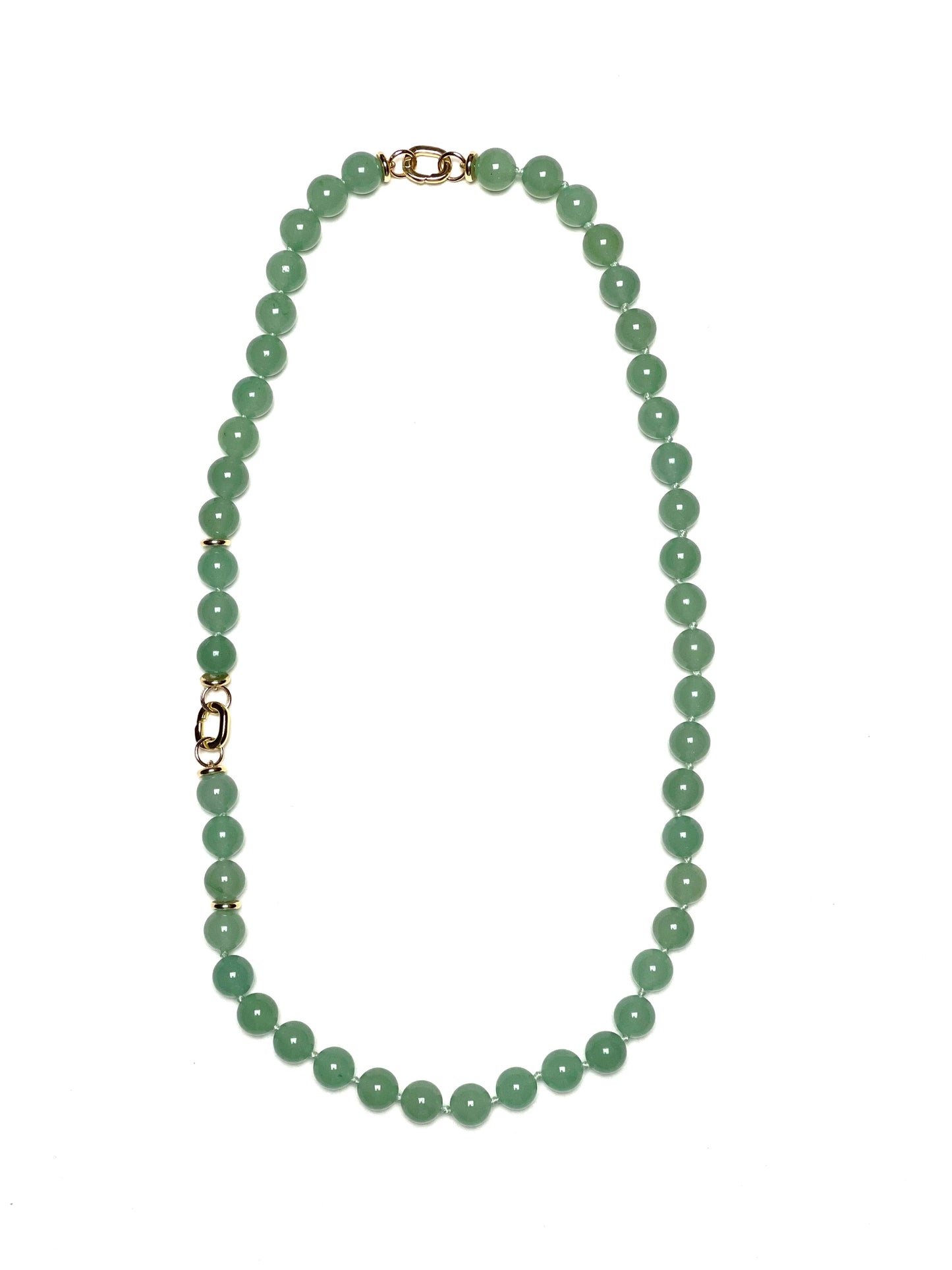 10mm Round Green Aventurine Necklace