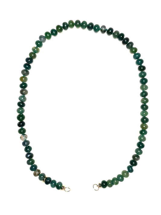 8x5mm Botanical Moss Agate Rondelle Necklace