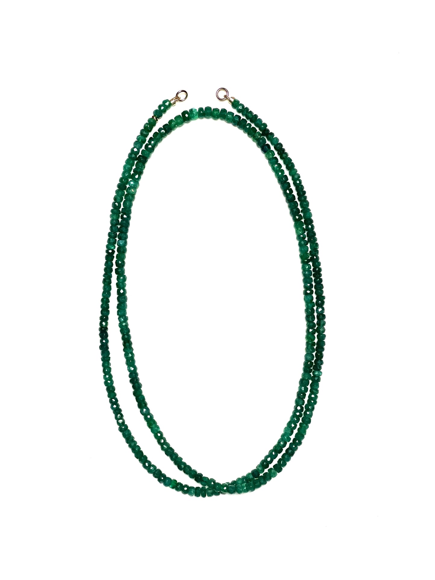 4.5mm Faceted emerald Rondel Necklace