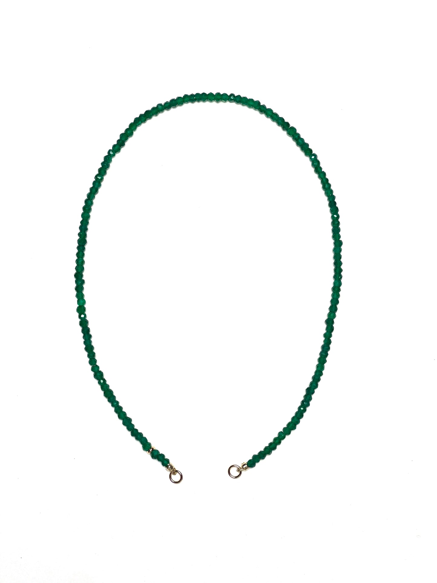 3.5mm Faceted Deep Green Onyx Rondelle Necklace